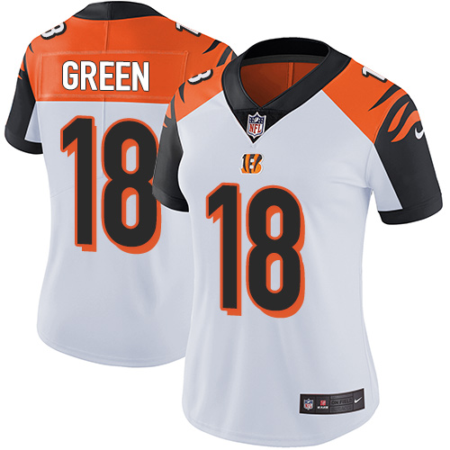Nike Bengals #18 A.J. Green White Women's Stitched NFL Vapor Untouchable Limited Jersey